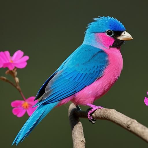 Colorful Bird with Starry Background