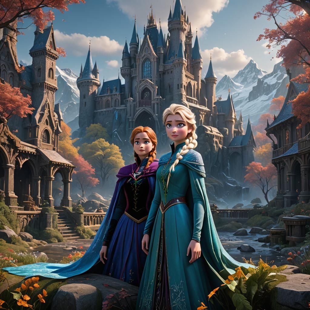 Anna and Elsa: Fantasy Concept Art
