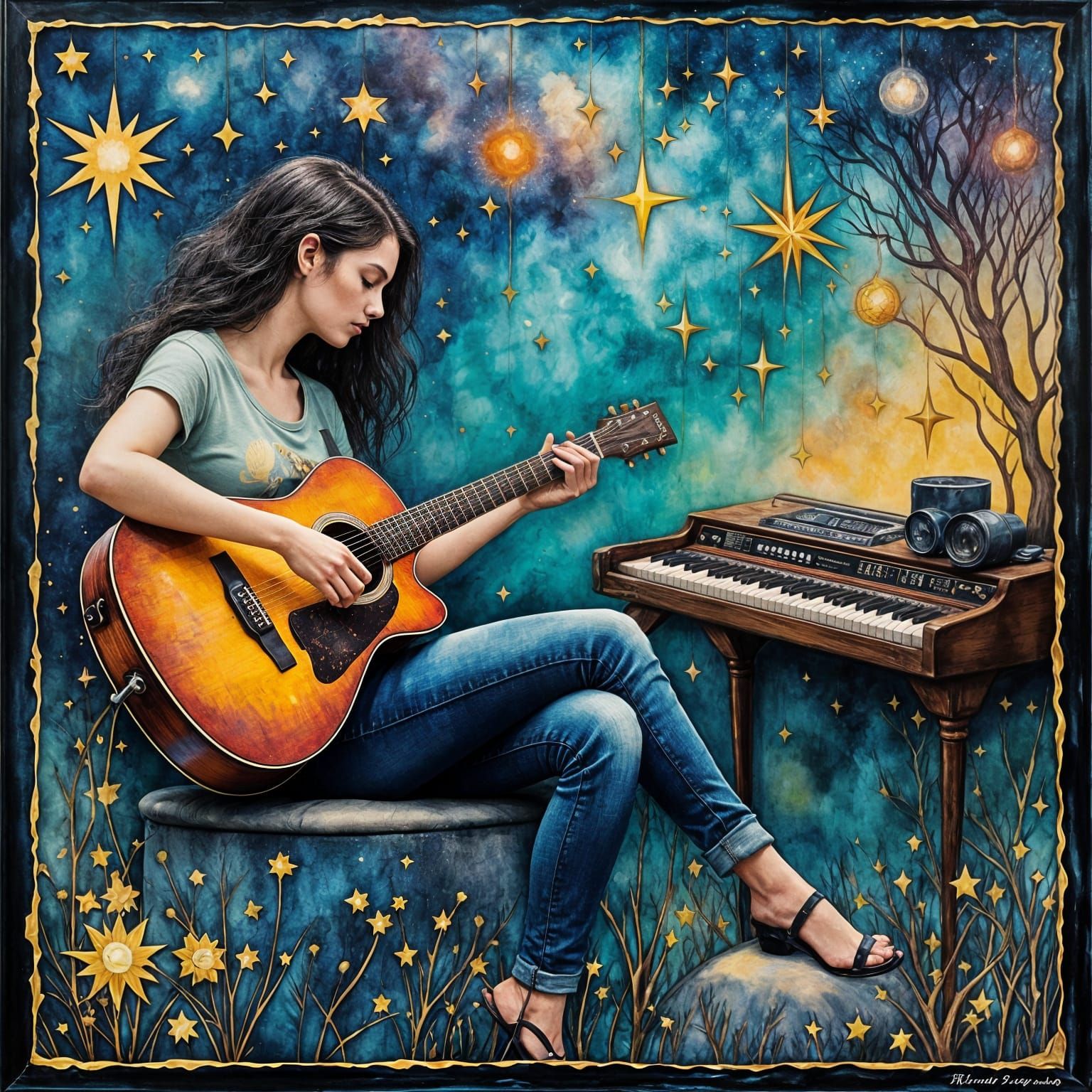 Singer-Songwriter's Dreamy Lyric Writing Moment