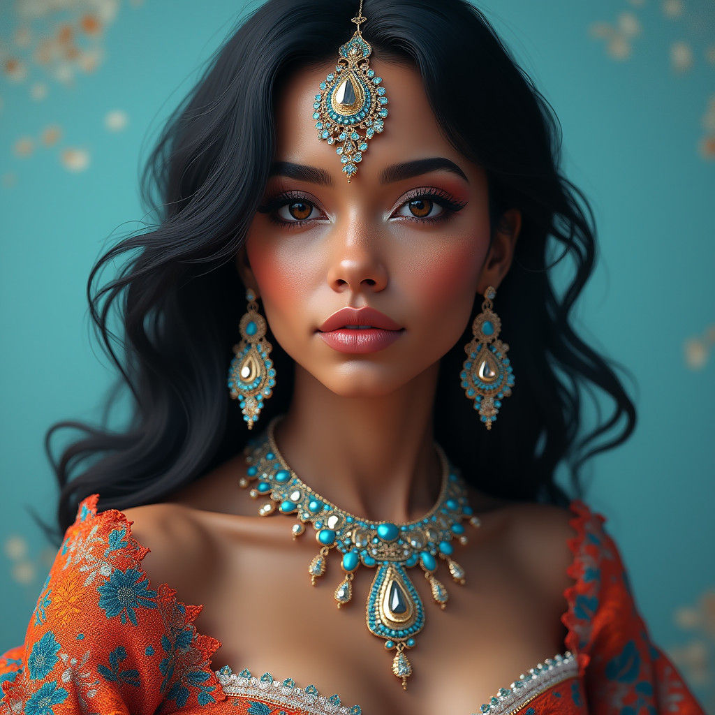 Dominican Woman Portrait in Hyperrealistic Style