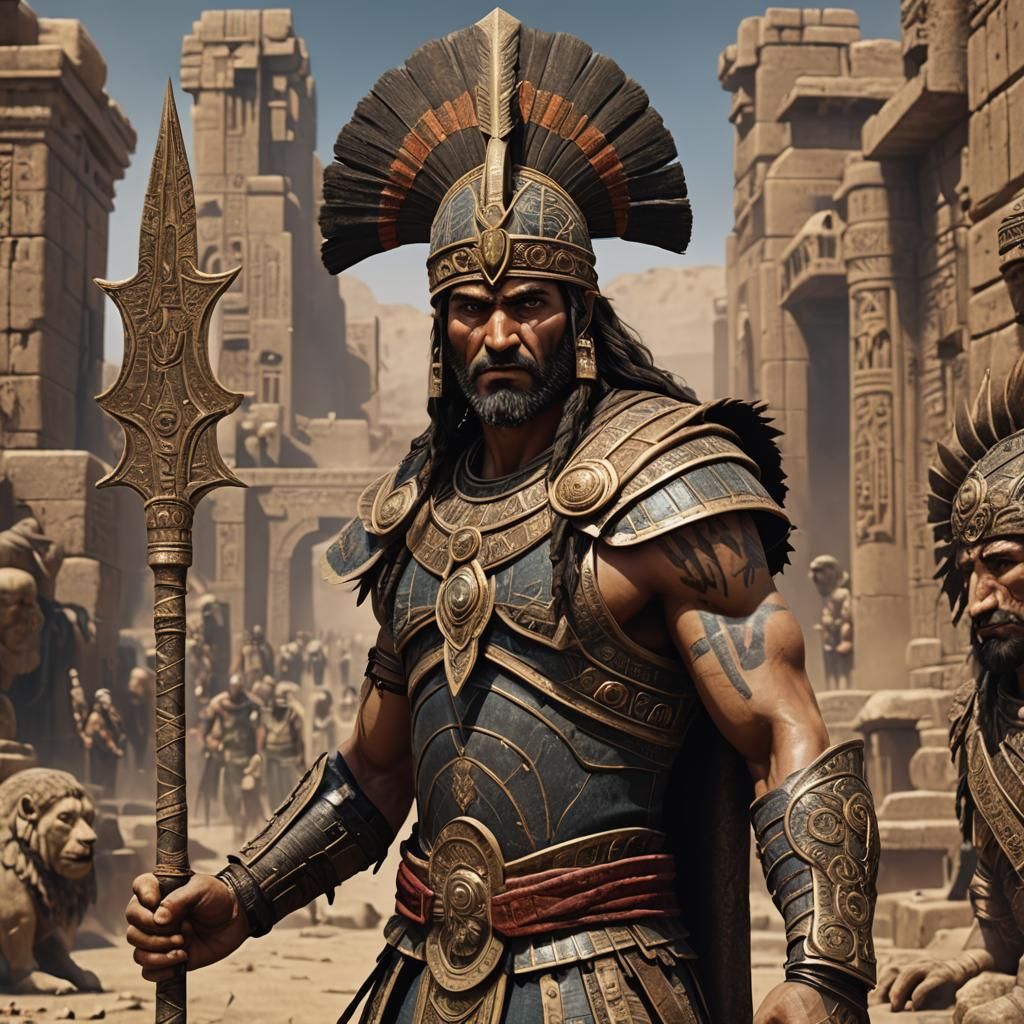 Sumerian Warrior King Nimrod Enmerkar: Detailed Matte Painti...