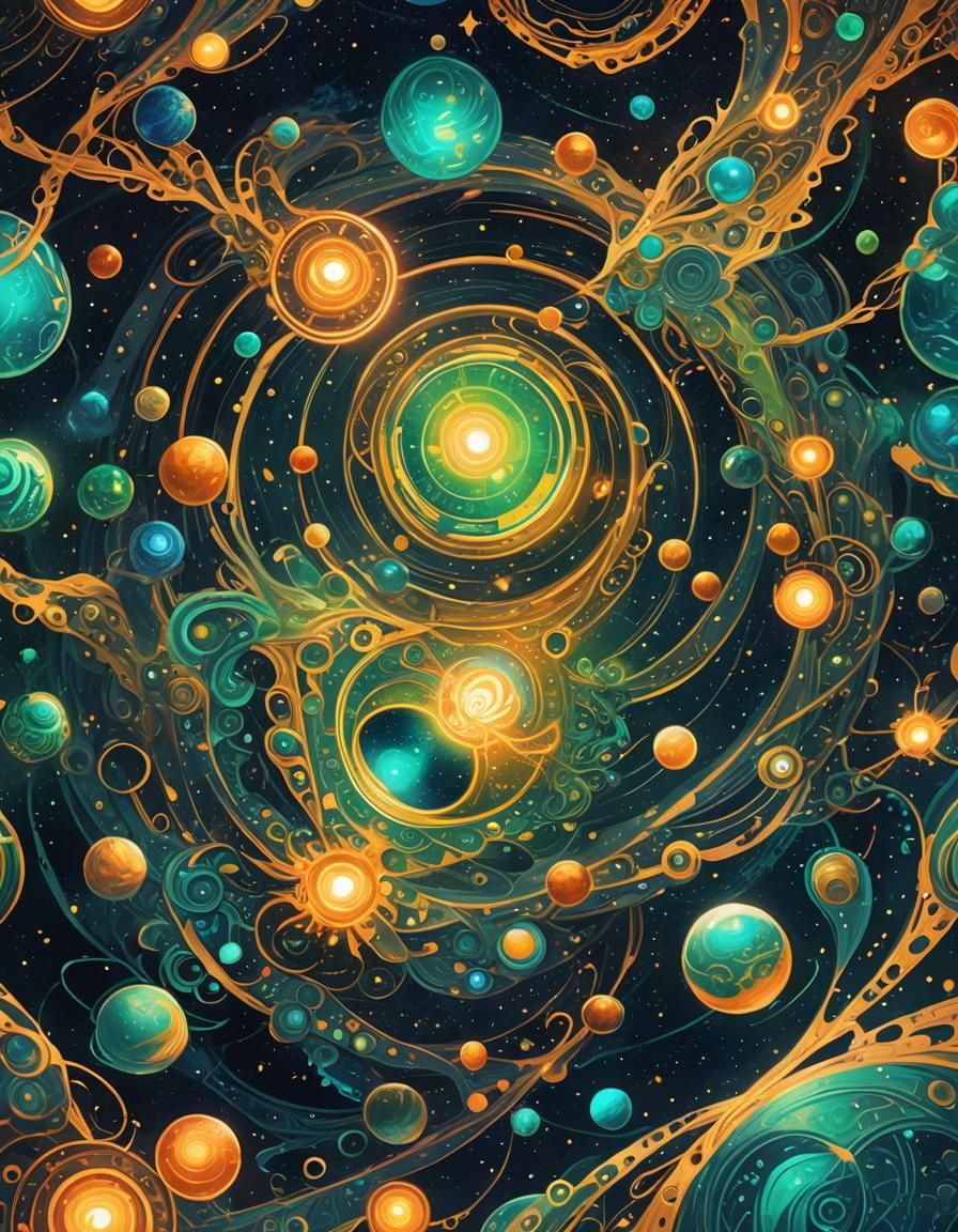 Ethereal Computer in Space: Cosmic Fantasy Art