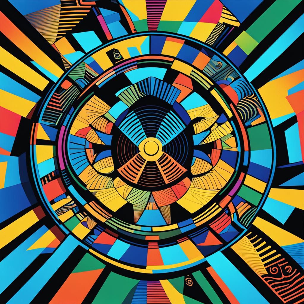 Vibrant Fractal Art of School Sports Reunion