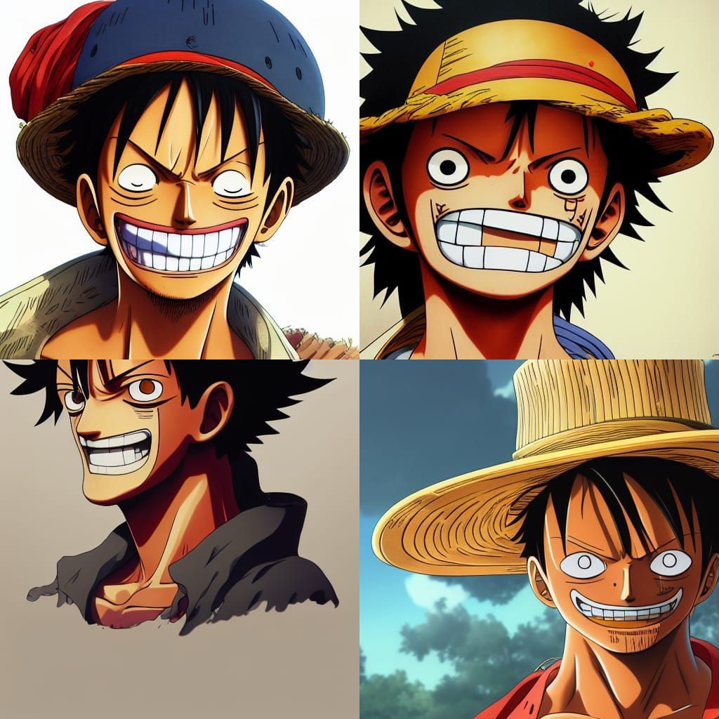 Luffy One Piece Portrait in Hyperdetailed Style