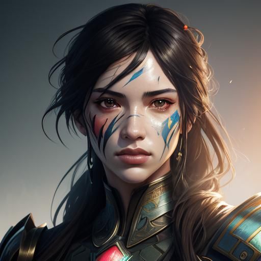 Hyperdetailed Portrait with Watermelon Kiss Marks