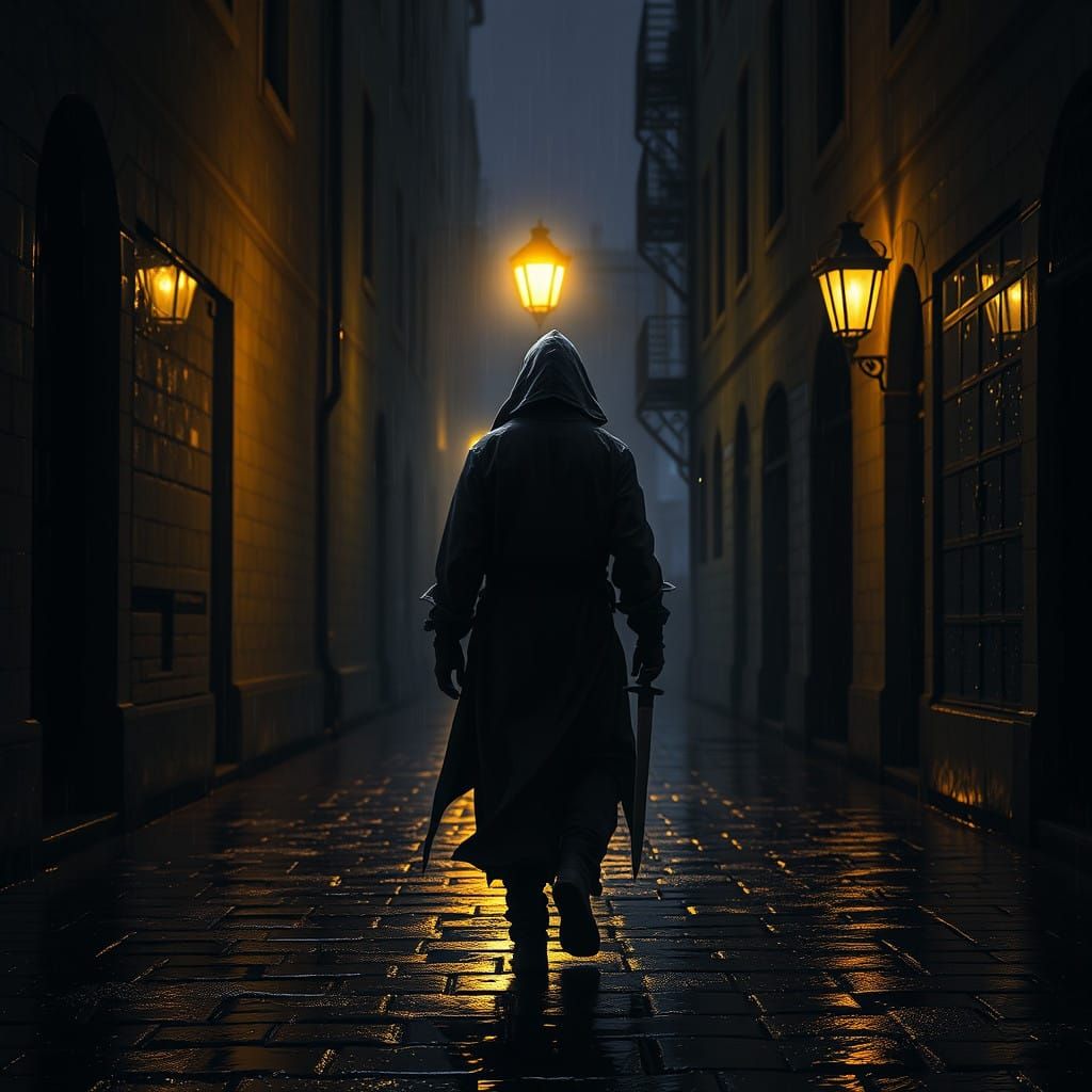 Eerie Gaslit Alleyway Encounter