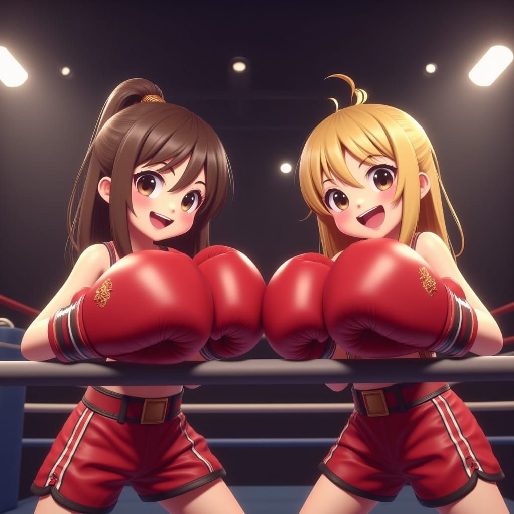 Adorable Female Boxers in the Ring