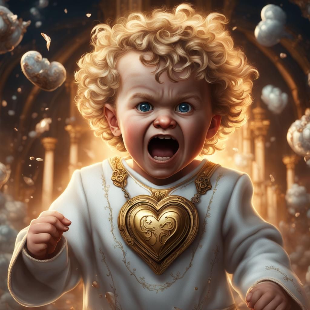 Golden Haired Baby Boy in Detailed Matte Painting