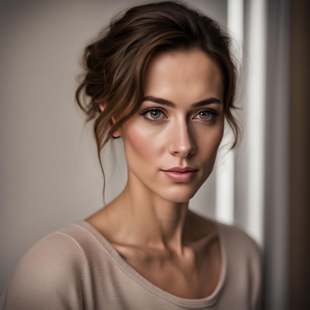 Attractive Woman Portrait in Hyperrealistic Cinematic Style