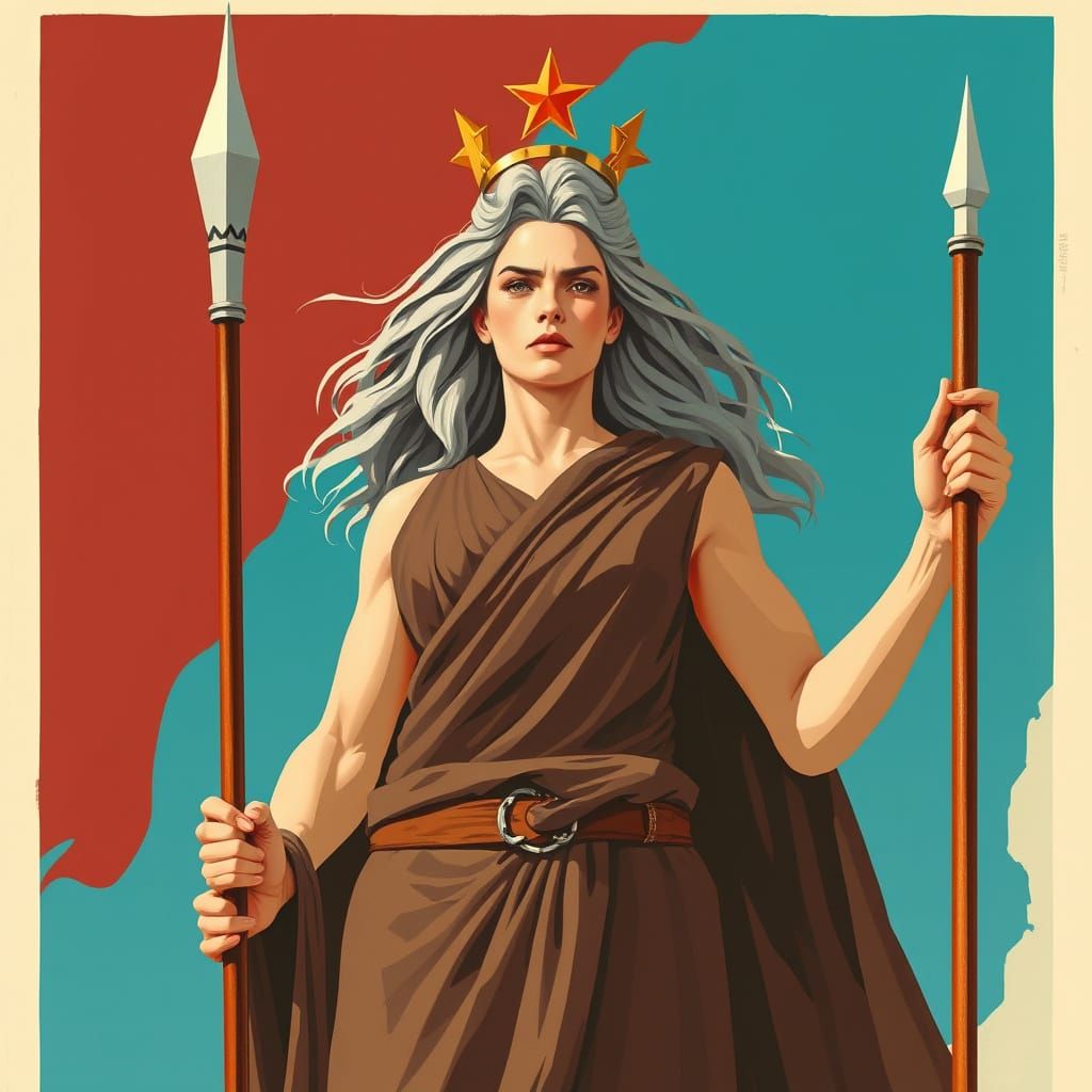 Goddess of Diplomacy in Soviet Realism Style