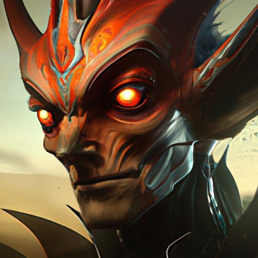 Spiky Faced Alien Portrait in Hyperdetailed Style