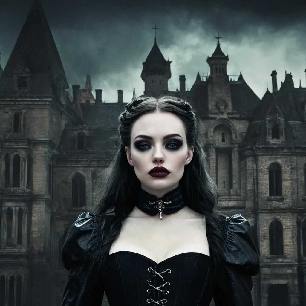Victorian Vampire in Eerie City: A Gothic Portrait