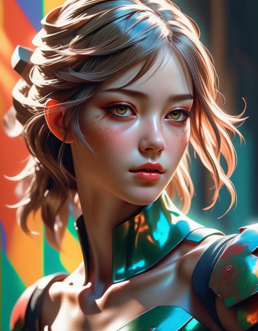 Dramatic Humanoid Concept Art with Intense Gaze