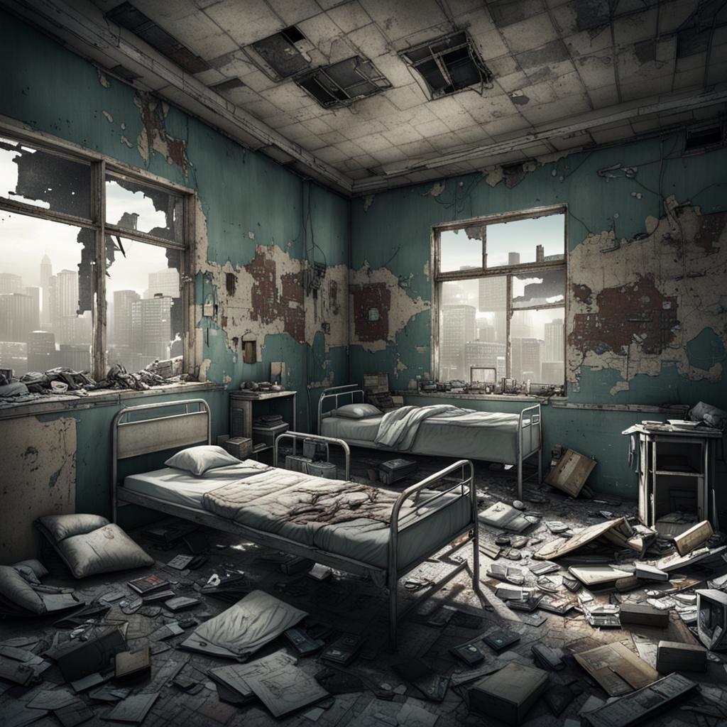 Post-Apocalyptic Derelict Hospital Room