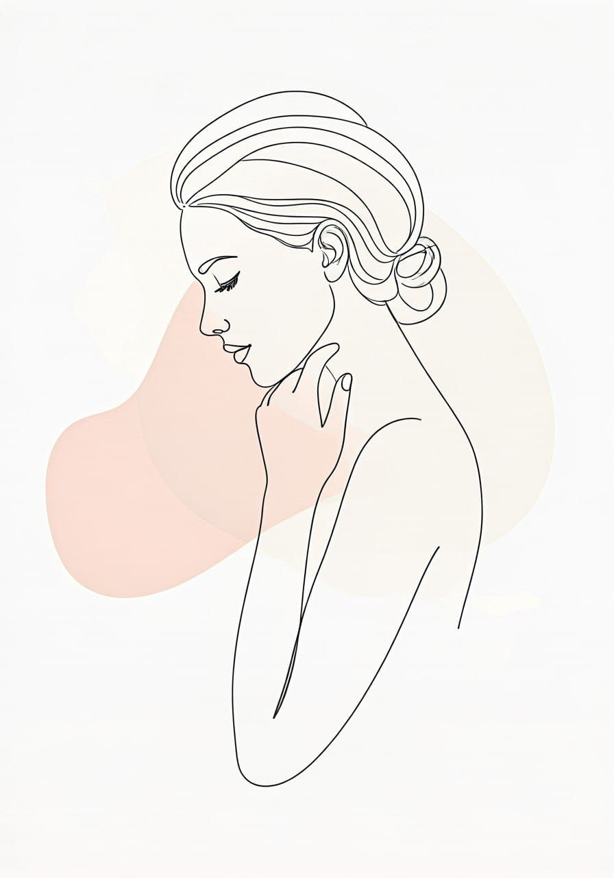Elegant Woman in Contemplation, a Minimalist Masterpiece in ...
