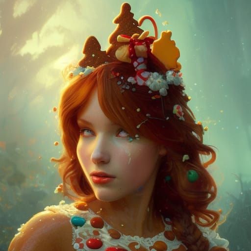 Gingerbread Man Portrait in Fantasy Art Style