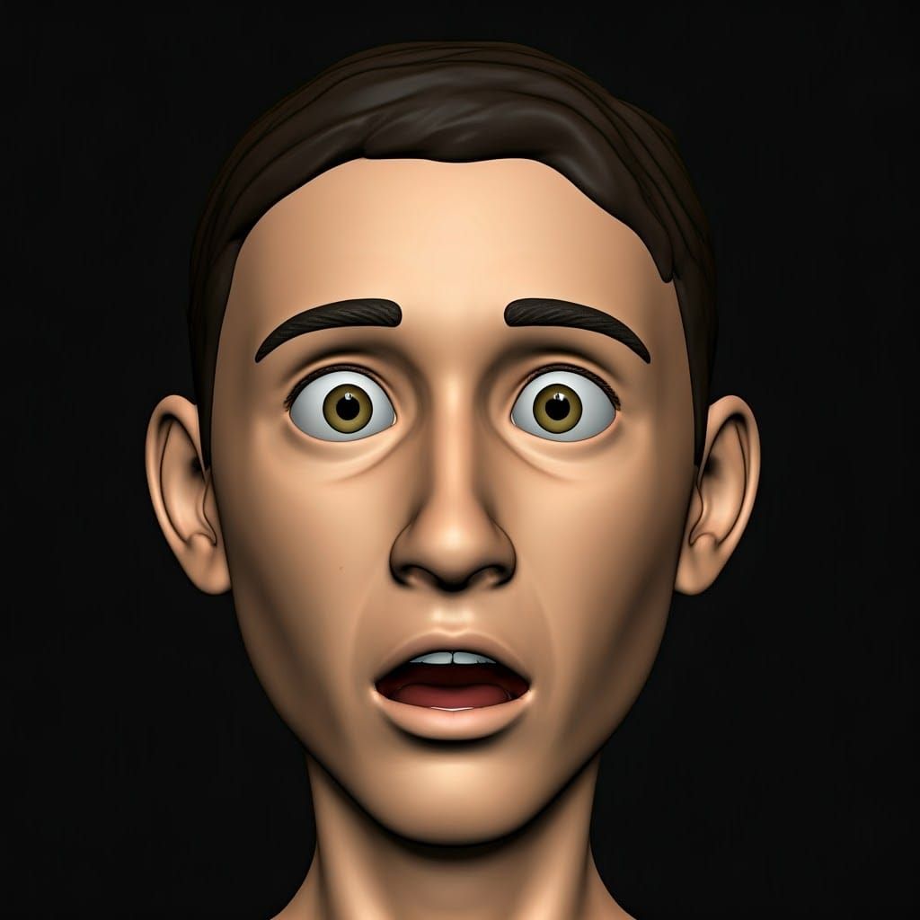 Mysterious Figure Frozen in Fear with Eyes Wide Open