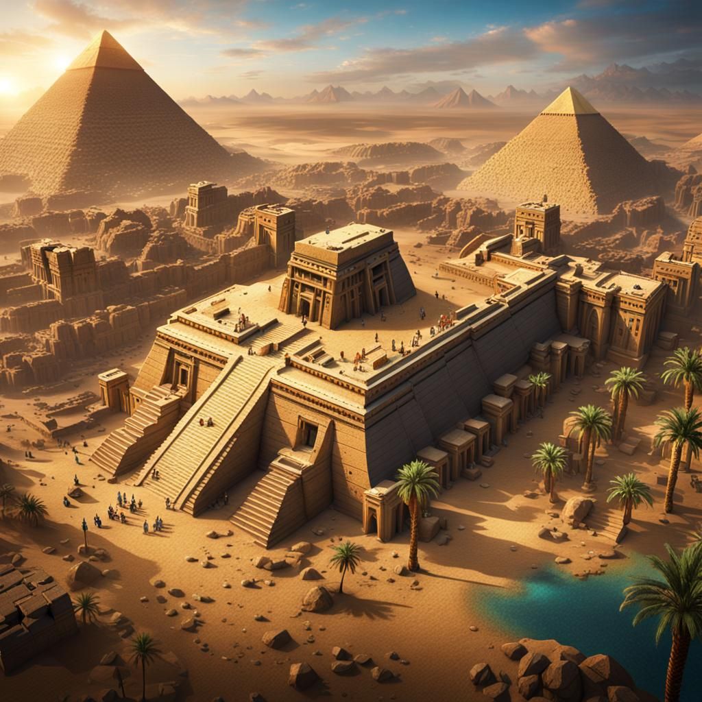 Egyptian Kingdom: Detailed Matte Painting in 8K