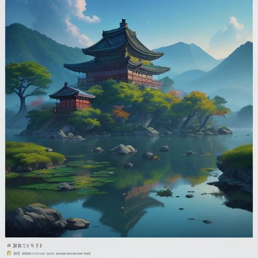 Serene Korean Landscape: AI-Generated Concept Art