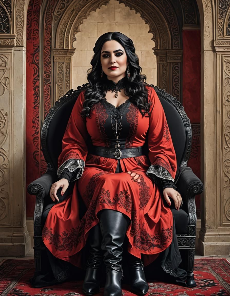 Gothic Woman Portrait in Pop Art Style