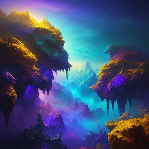 Surreal World Within a World in Space