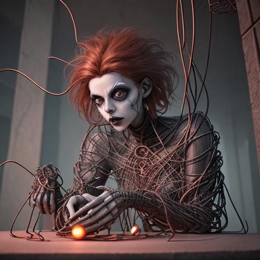 Stripping Copper Wire: Tim Burton-esque Gothic Art