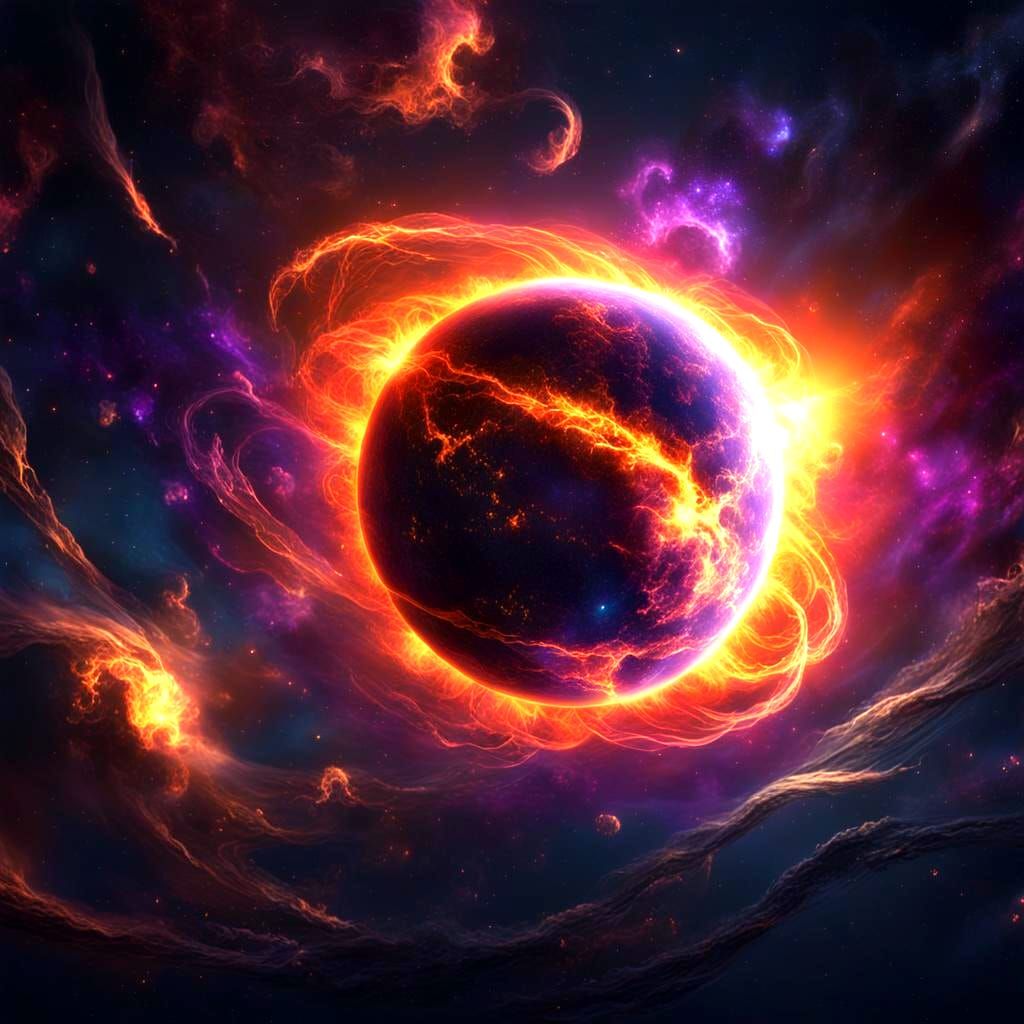 The Sun in Space: A Detailed Matte Painting