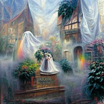 Ethereal Ghost Bride in a Hyperdetailed Fantasy