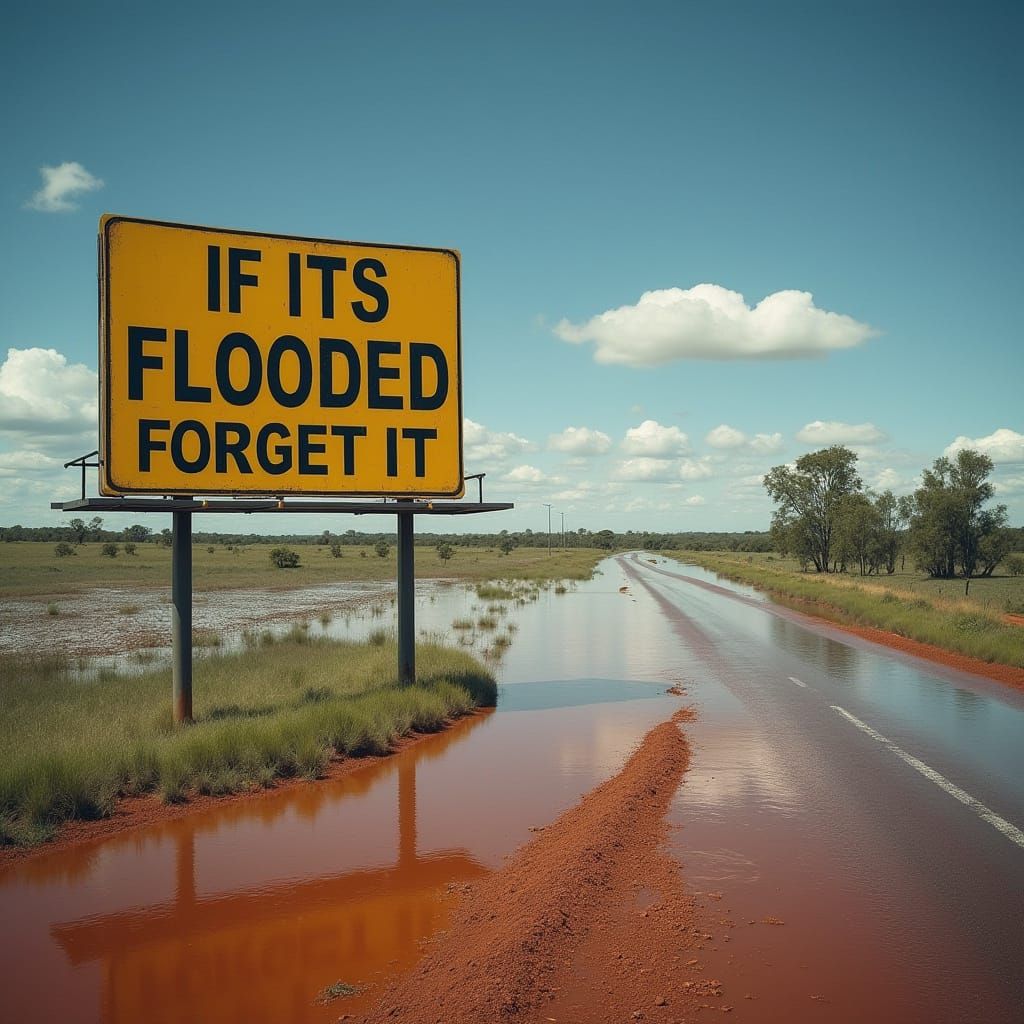 Flooded Australian Outback Billboard in Cinematic HDR
