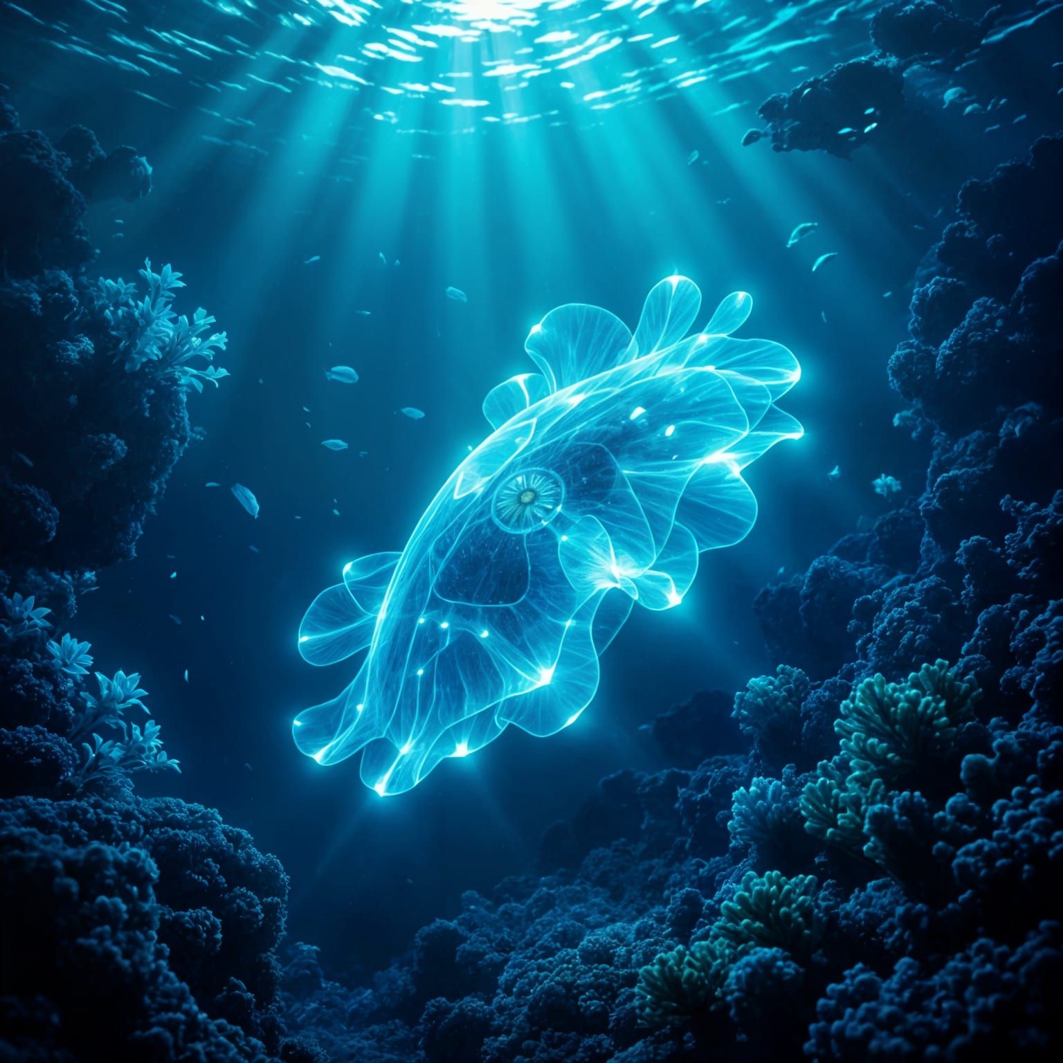 Bioluminescent Melicerta in Deep-Sea Trench