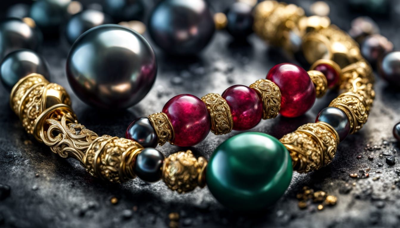 Hyperrealistic Precious Gem and Metal Still Life