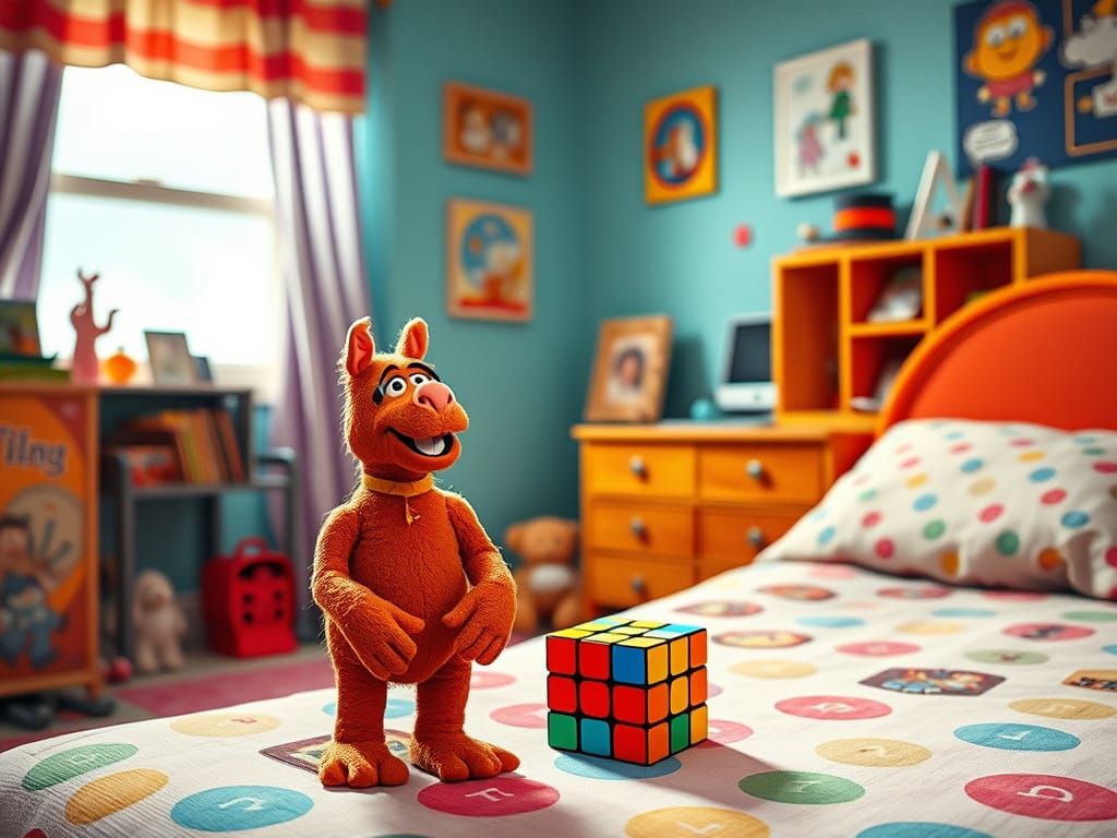 80s Kid's Bedroom with ALF Figurine