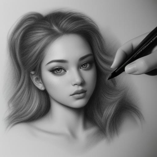 Hyperdetailed Charcoal Drawing of Abstract Beauty