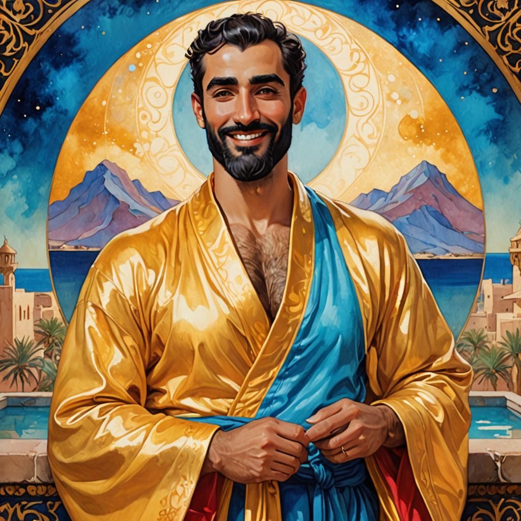 Art Nouveau Portrait with Golden Robe