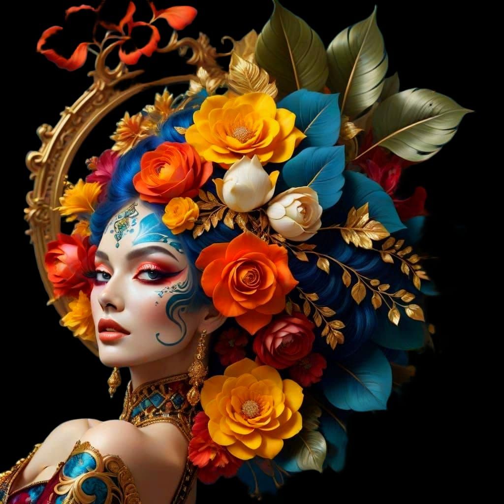 Elegant Baroque Goddess in Velvet and Jewels