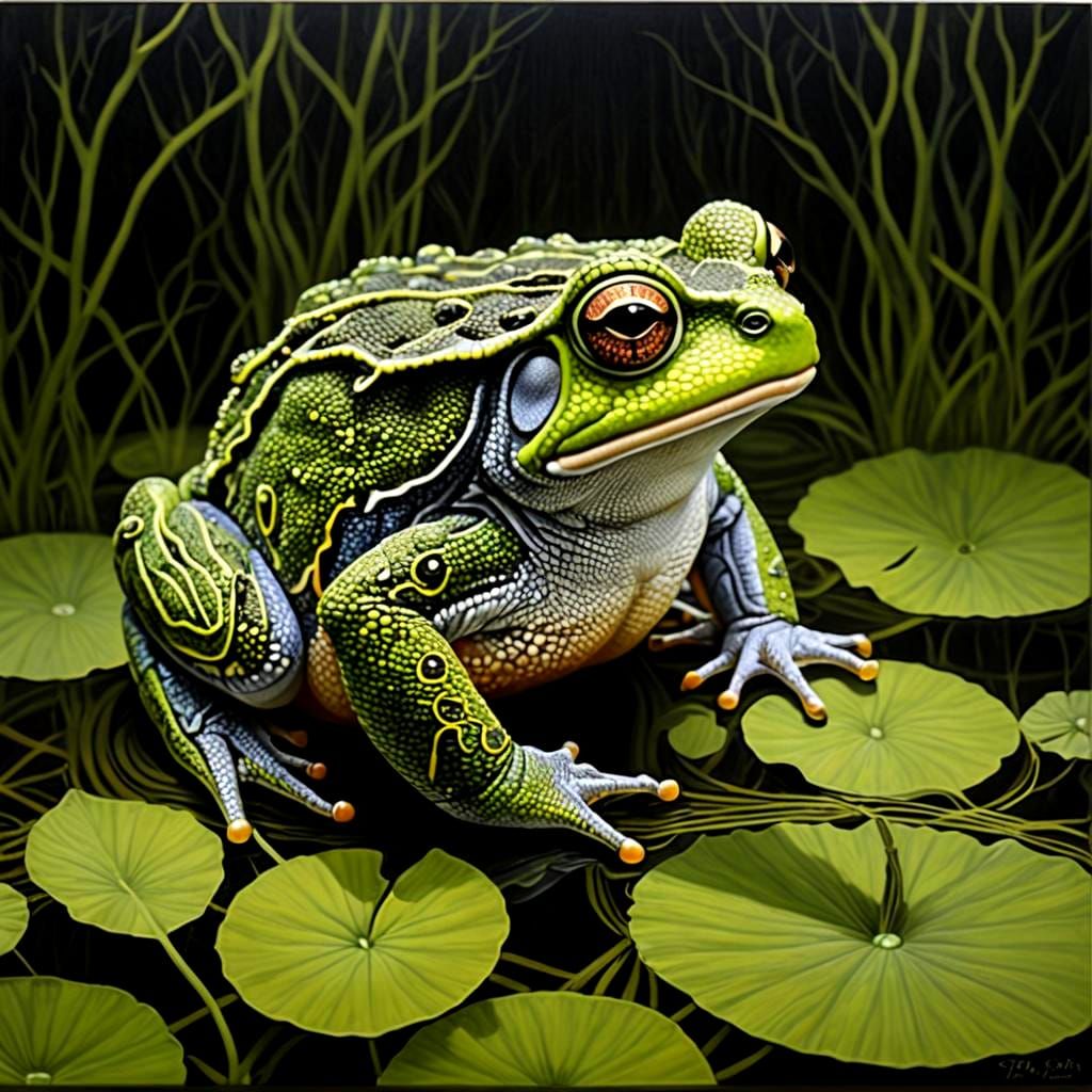 Toad in Foggy Swamp: Evolutionary Op Art