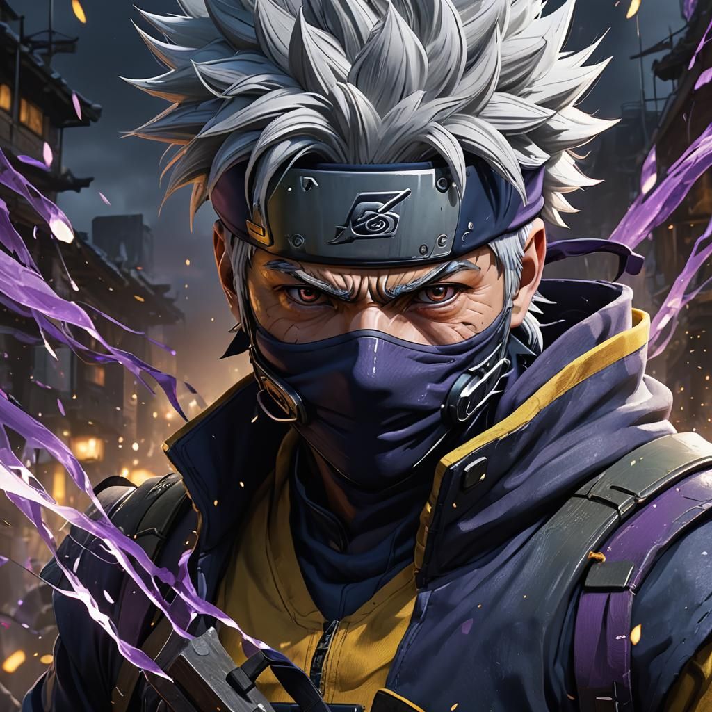 Kakashi Hatake in Dark Fantasy Art Style