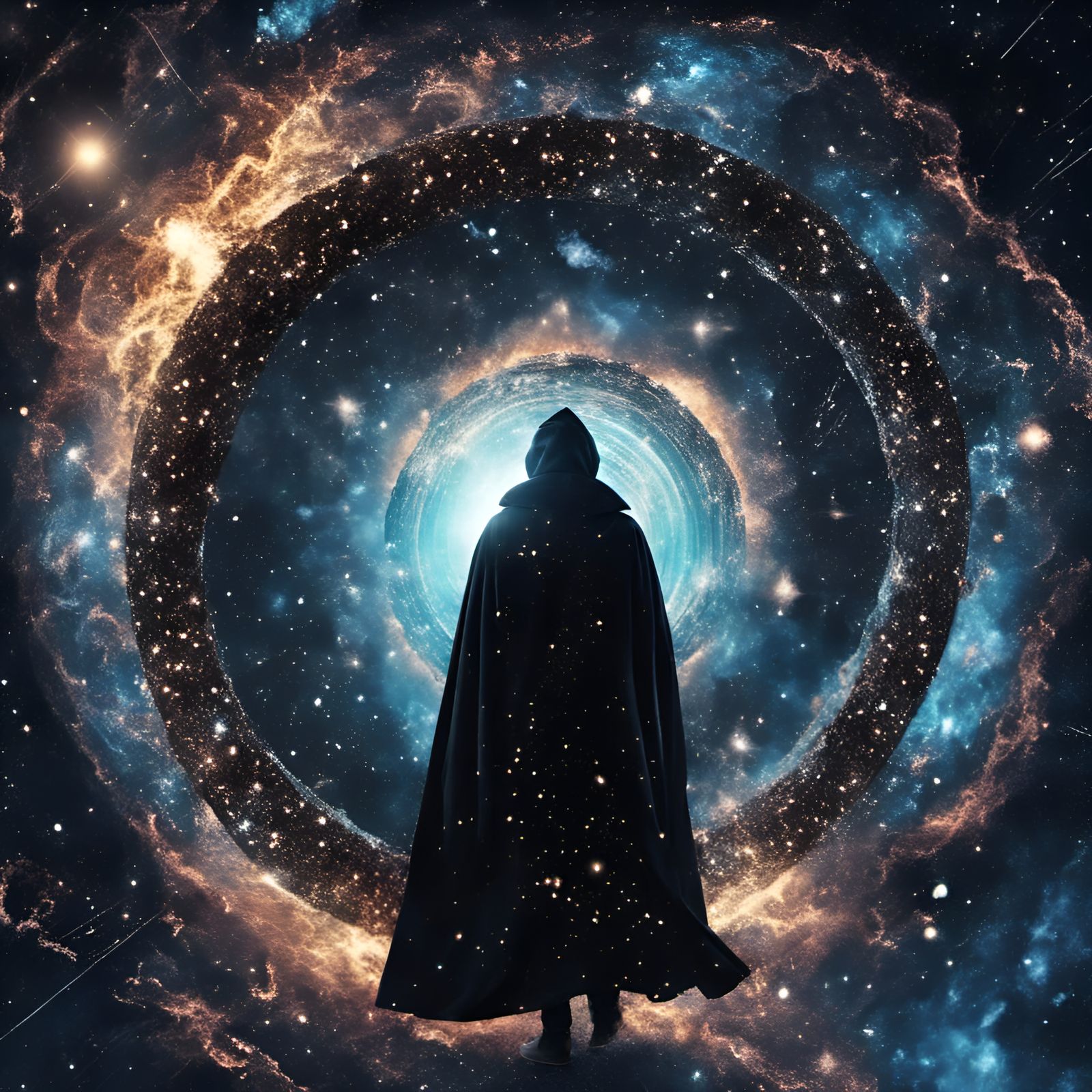 Aquarius in Black Hole World: Digital Art