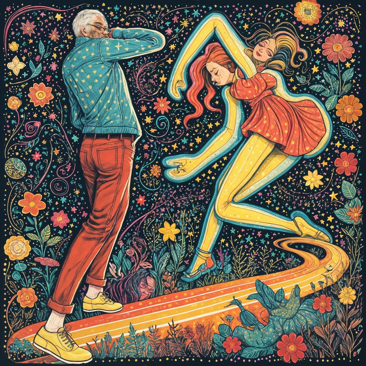 A Young Girl Receives a Bittersweet Farewell Kiss from a Dep...