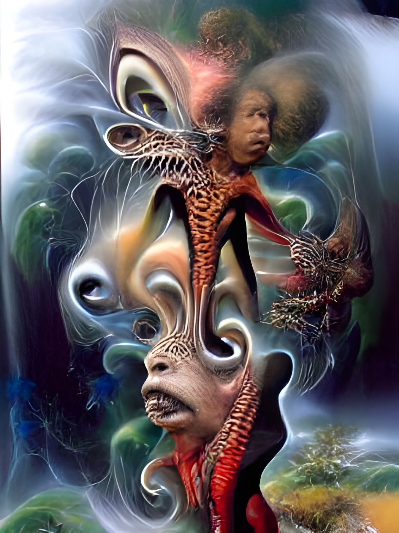 Surreal Alien Lifeform Casting Spells