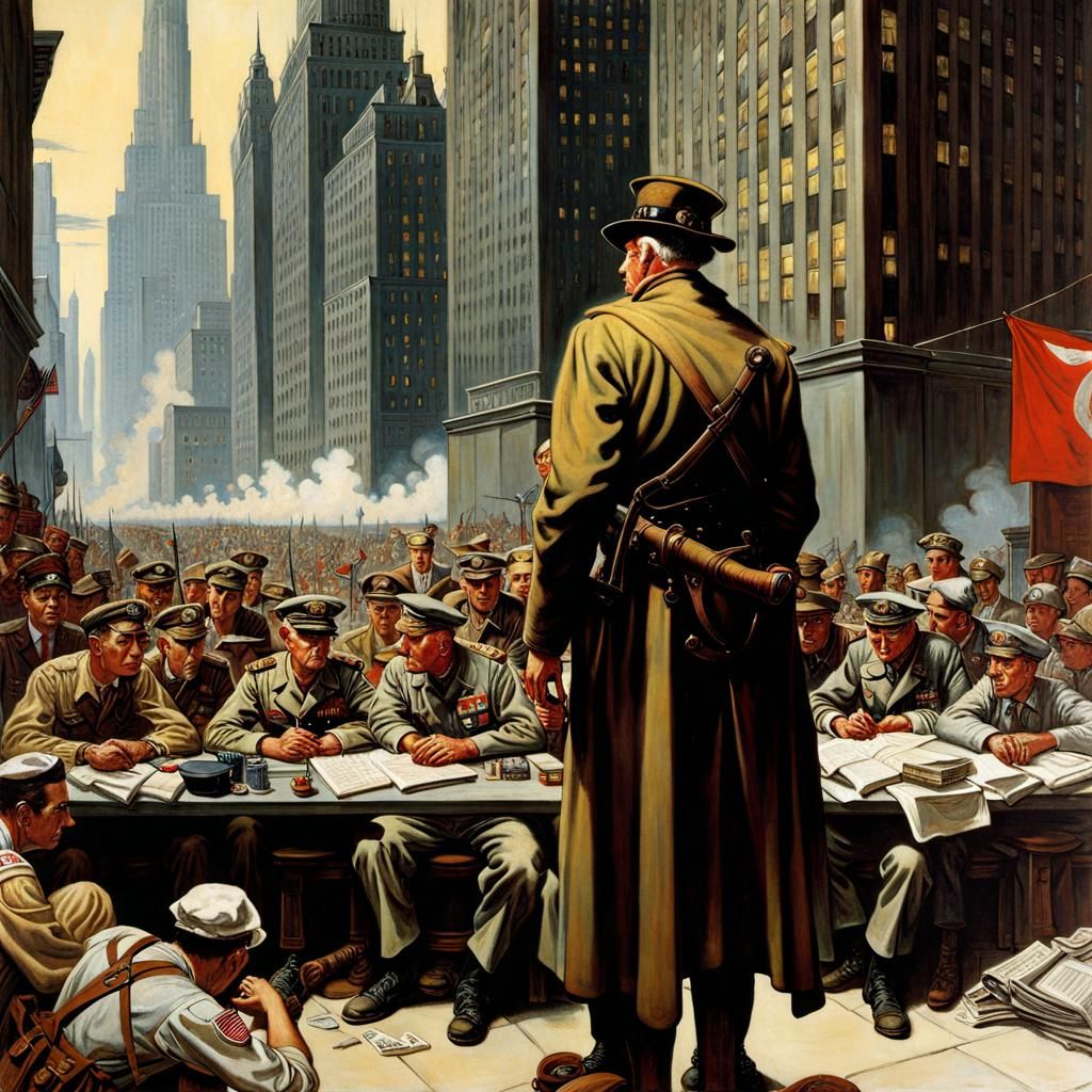 dystopia and tirany disguised of democracy by norman rockwel...