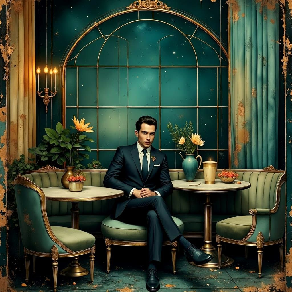 Velvet Club Starry Night in Soft Pastel Style