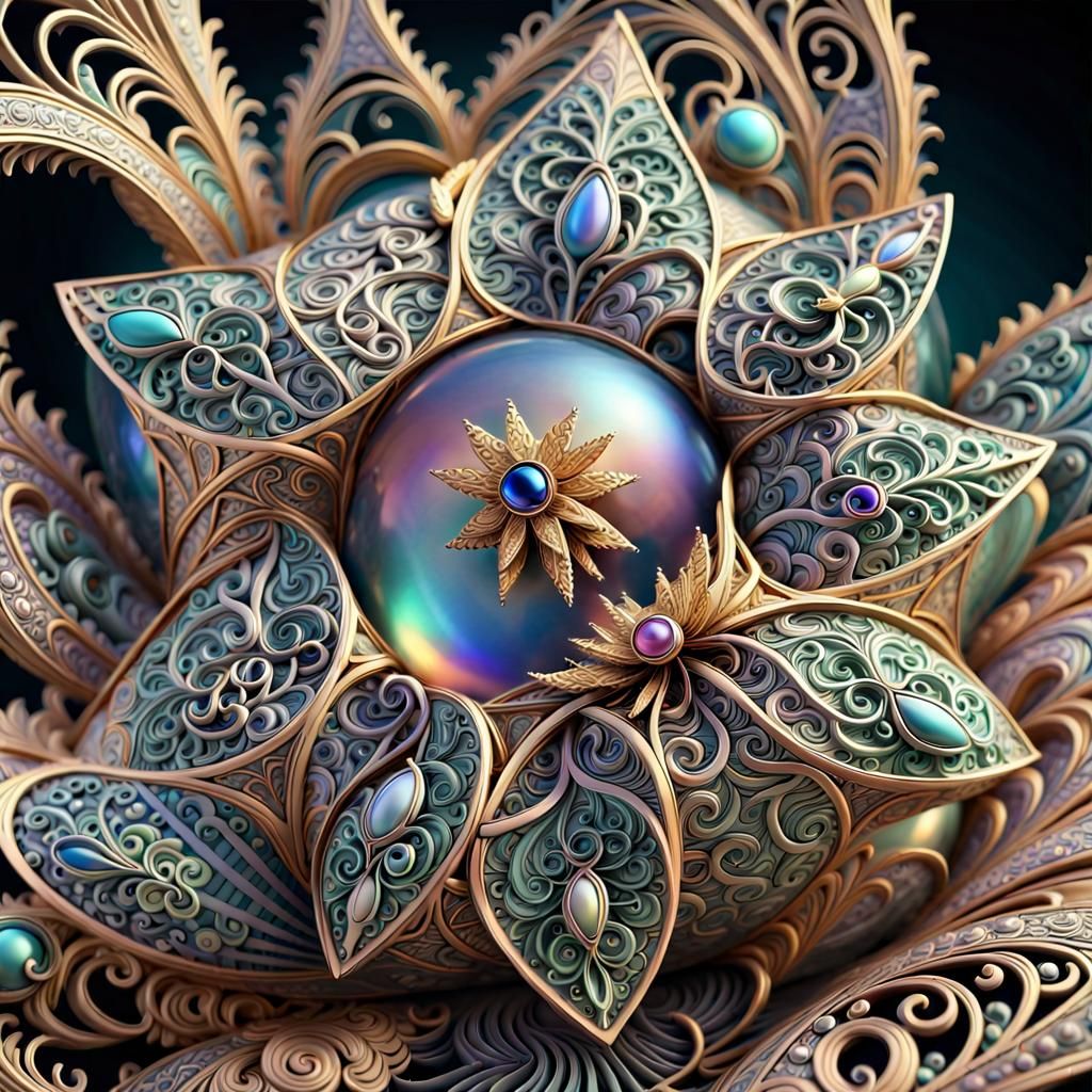 Luminescent Garden Path in Art Nouveau Style