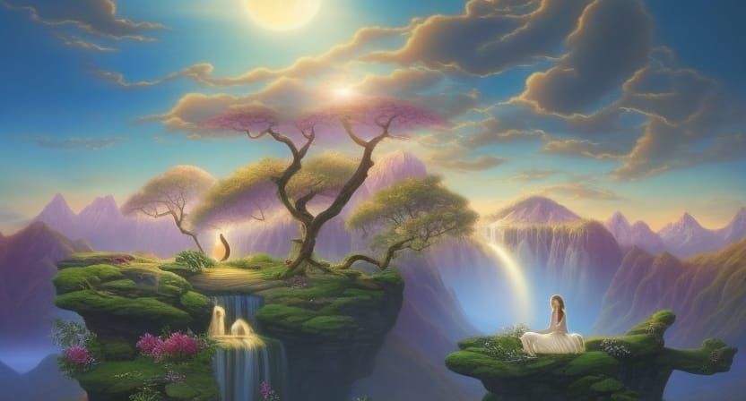 Yin Yang Symbol in Art Nouveau Style