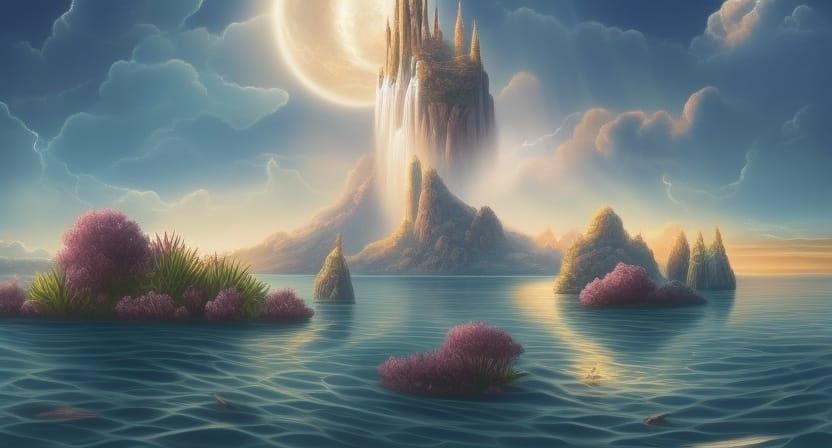 Yin Yang of Flowers in Art Nouveau Style