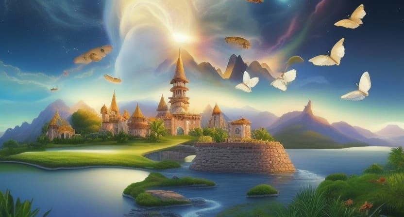 Yin Yang of Flowers in Art Nouveau Style