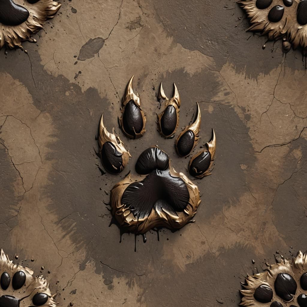 Wolf paw print the image of a wolf inside