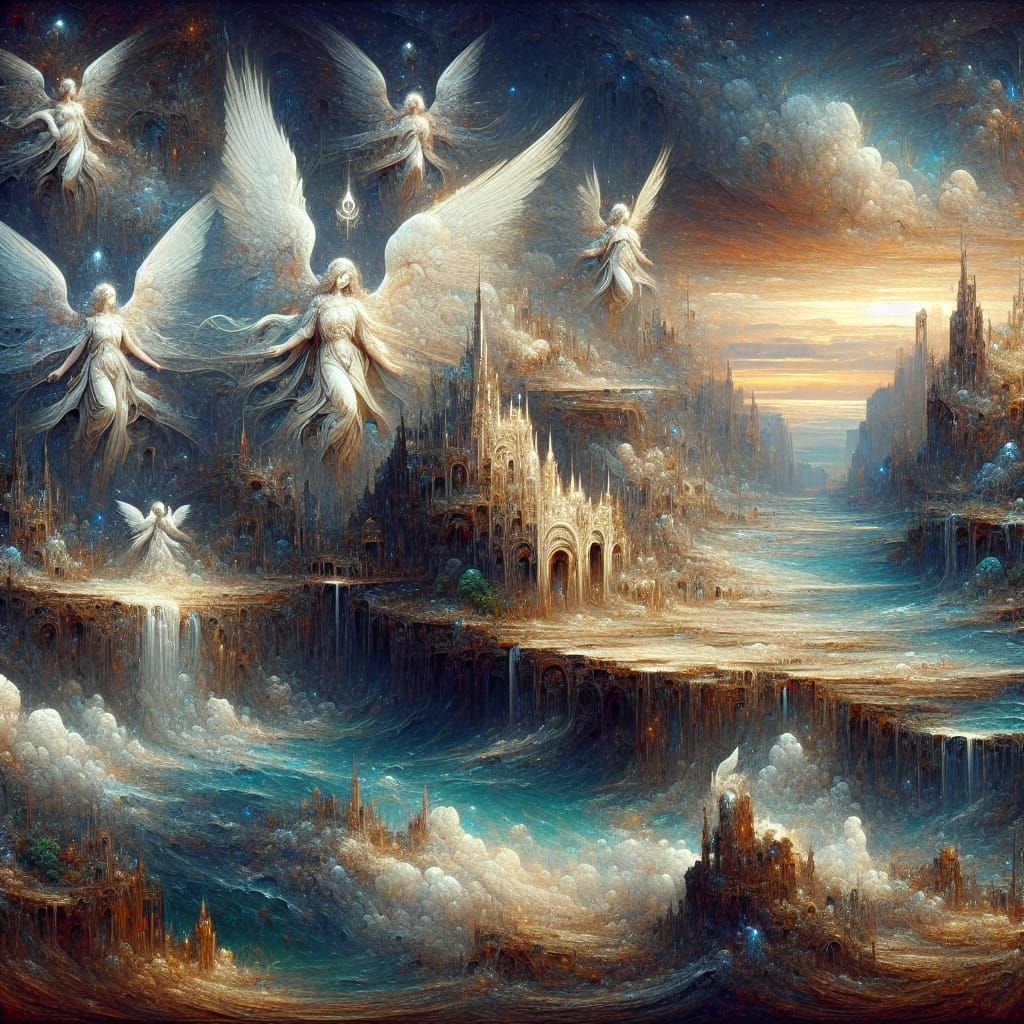 Fantastical Matte Painting of Holy Angels