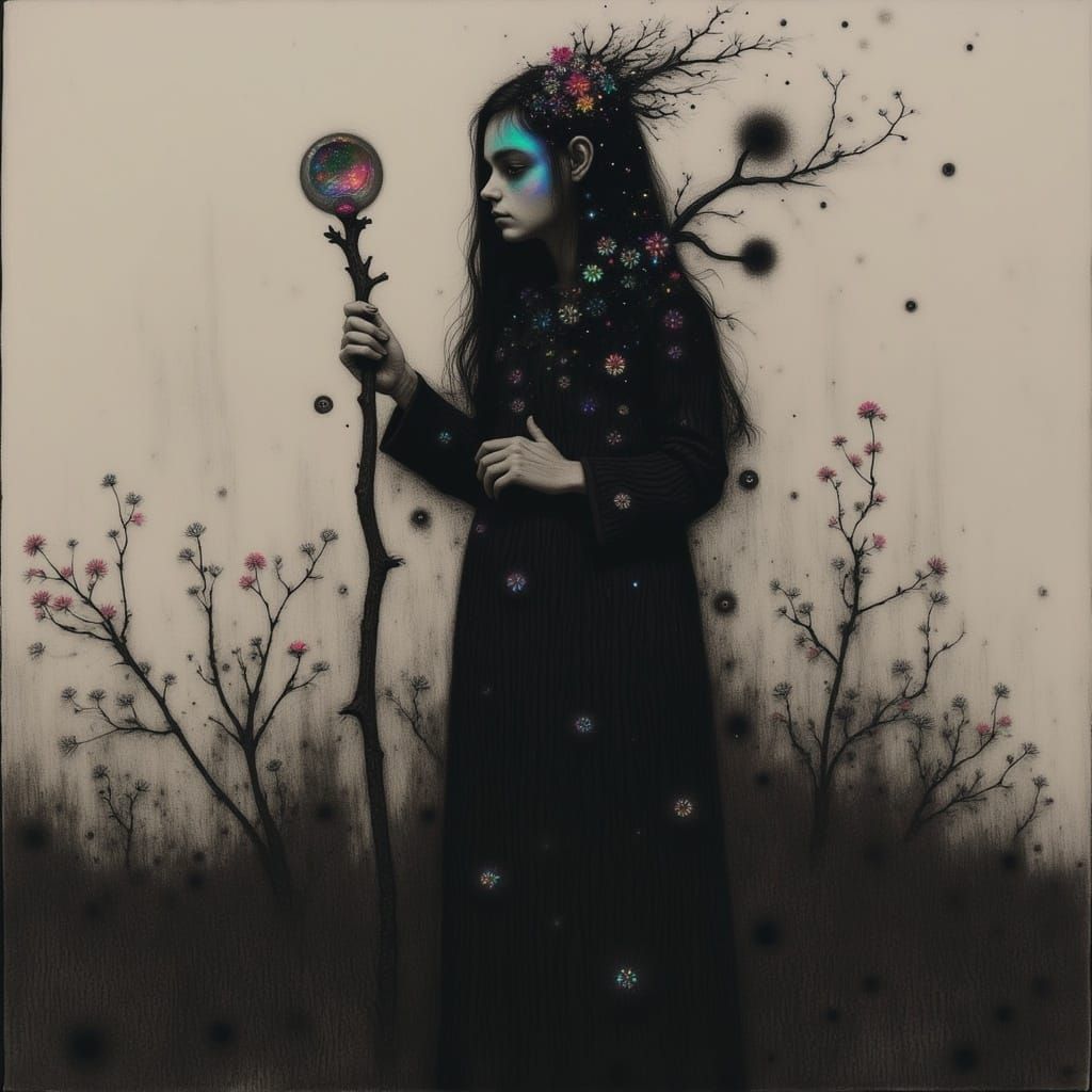 Surreal Goddess Among the Shadows