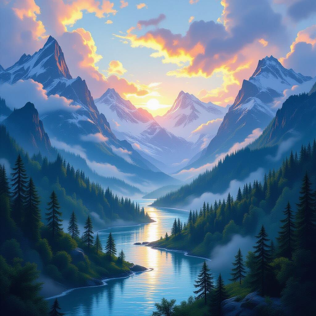 Epic Fantasy World with Cinematic Lighting